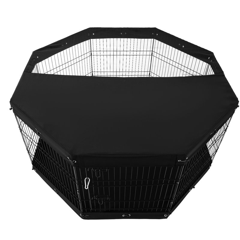 8 parc pour chien H 30 po avec housse de protection, arrangement octogonal de 24 po pour plusieurs races d'animaux, 600D imperméable et robuste, caractéristiques d'évacuation en forme de stylo pour animaux de compagnie chiens de petite taille, matériel facile, évasion