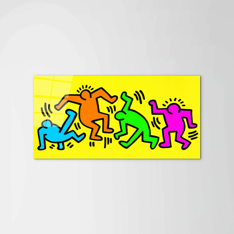 Homage to Keith Color Full Dance by Art Studio 50cm H x 100cm W High Quality Print on Frameless Panel, Lightweight, Ready to Hang