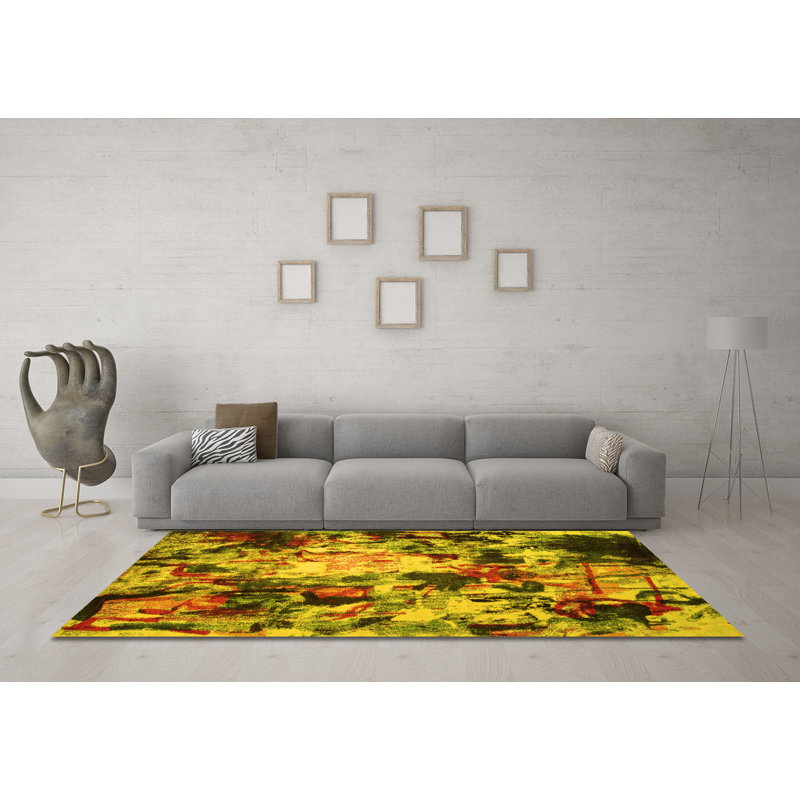 Performance Abstract Indoor Rug, Round 6'
