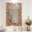 Glass Rectangular Gold Frame Wall Mirror
