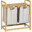 Panier à linge à 2 sections avec sacs de 10,7 gallons, doublures amovibles pour tracas - sections de panier, gallons chacune, tri quotidien approprié