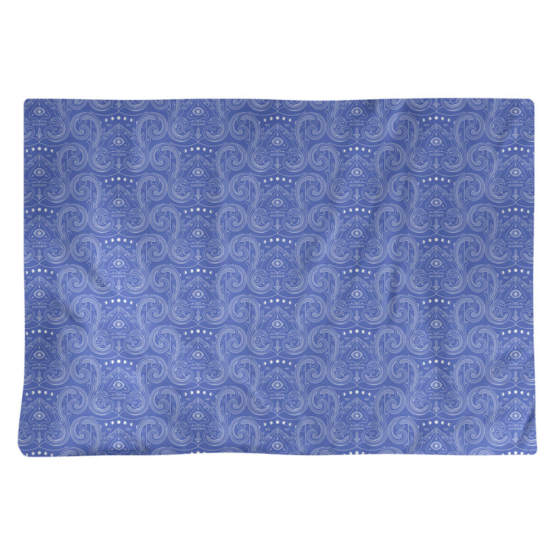 Napperon en coton 18 po Third Eye, Bleu / Blanc