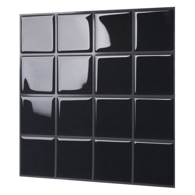 10" x 10" Peel and Stick Mosaic Tile in Black