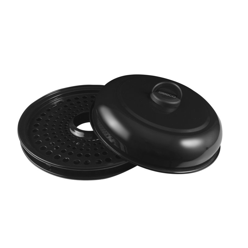 Indoor Smokeless HotAir-Griller Nonstick Stovetop, Black