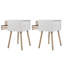 Ensemble de 2 tables de chevet pour table de chevet moderne