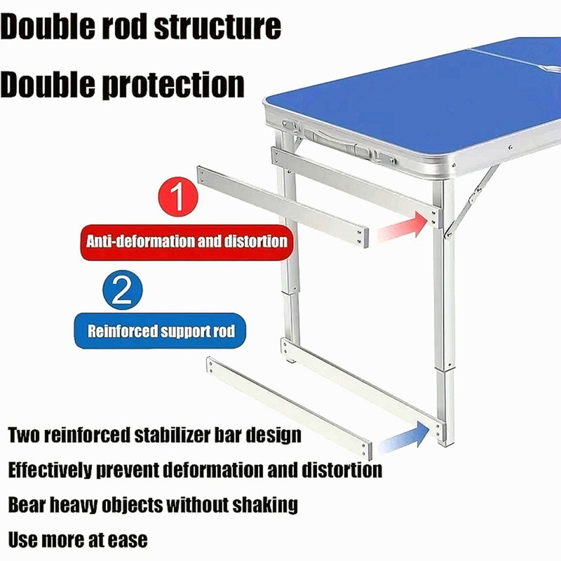Grande table pliante d'extérieur portative
