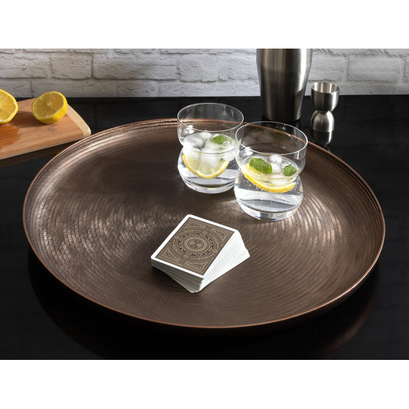 Hensley Aluminum Tray, Bronze, 1.3" H x 16.1" W x 16.1" D