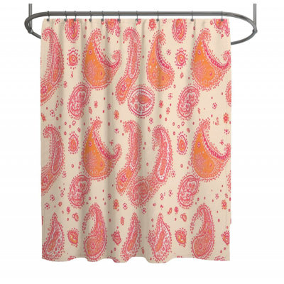 Rideau de douche à motif cachemire - Décoration de salle de bain abstraite