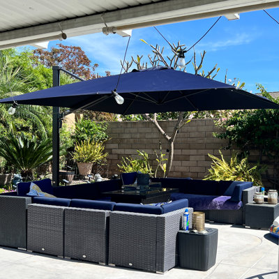 Mcelfresh Square Cantilever Umbrella With Base,Navy