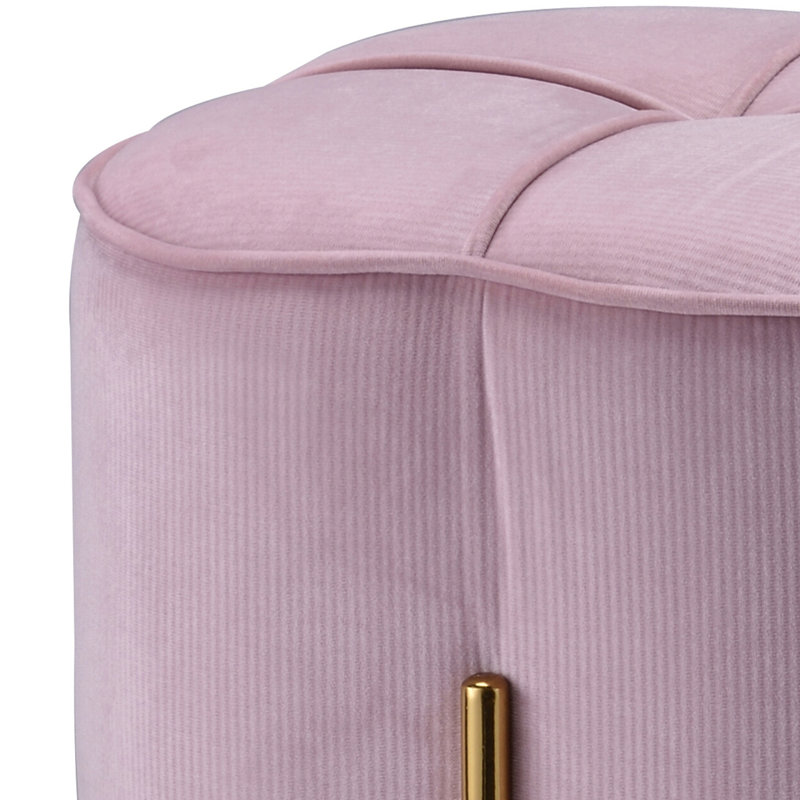 Repose-pieds rond rosé et doré Blush