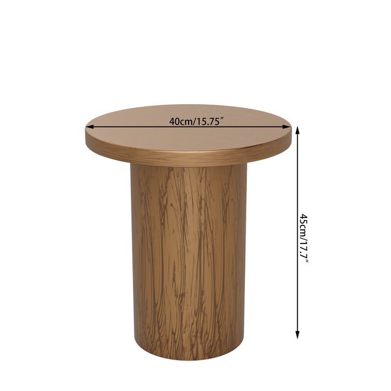 Round Metal Outdoor Side Table, Patio Side Table, Small Coffee Table, No Assembly, Brown