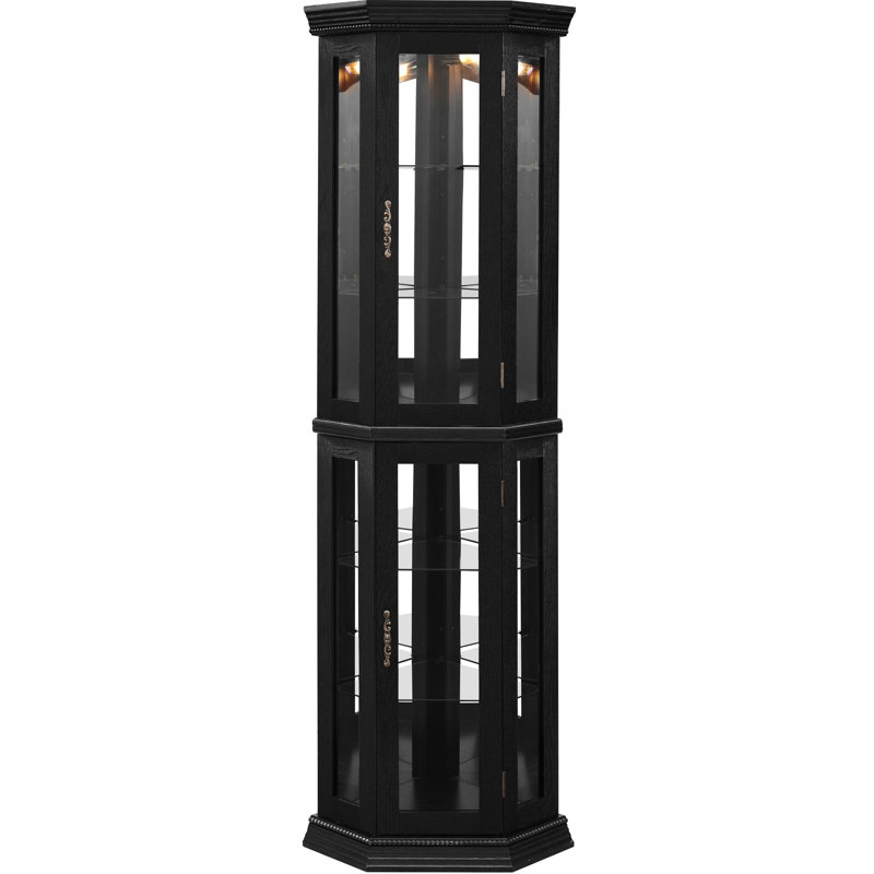 Élégant présentoir à 3 côtés pour la maison avec des perles d'inspiration rétro, des portes faciles d'accès et un rangement personnalisable