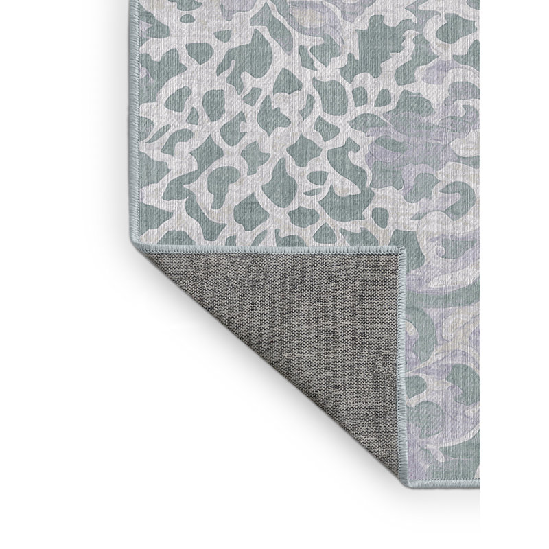 Machine Washable Blue Area Rug, Rectangle 8' x 12'