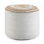 Pouf rond ottoman de 18 po en jute et coton color block naturel et blanc cassé