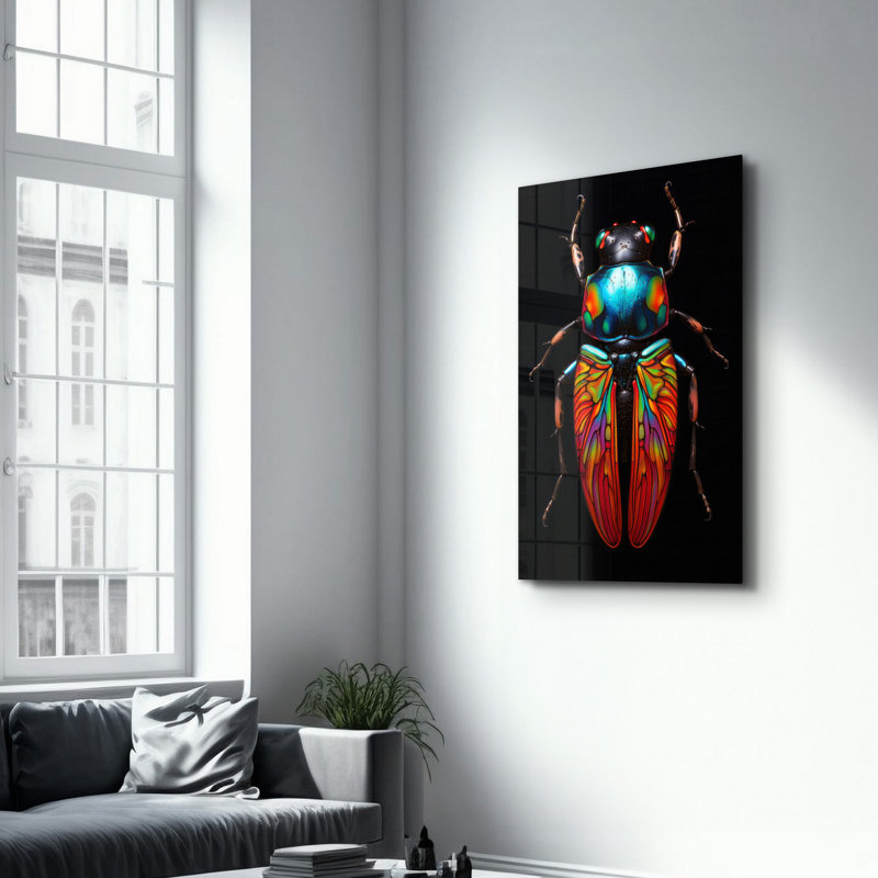 Élégante peinture murale en verre trempé de 13,8 po x 21,7 po | 100% verre trempé, épaisseur: 0,16 pouce | Imprimé UV pour des couleurs éclatantes | Parfait pour la décoration intérieure, le salon et les espaces de bureau