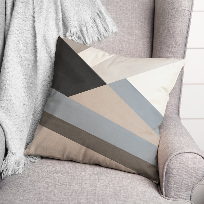 Abstract Geometric 18" Square Polyester Throw Pillow