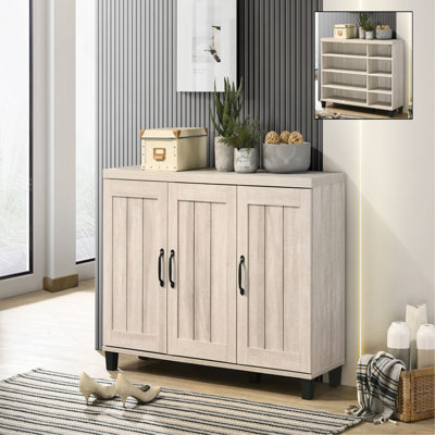 45"W Dusty 3-Door Shoe Cabinet
