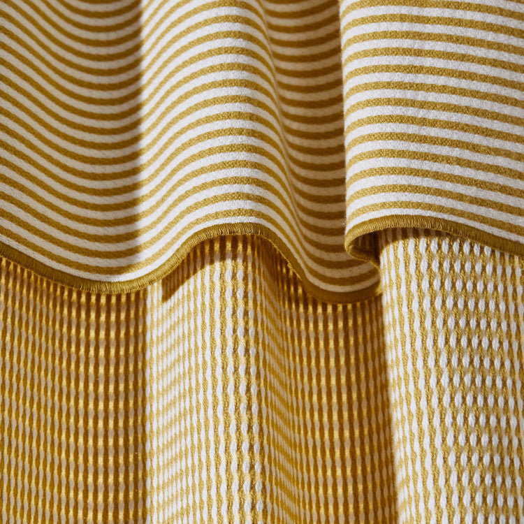 Donnie Cotton Room Darkening Curtain Single Panel, Natural/Yellow