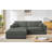 Chira Upholstered Wide Seat Sofa Chaise Sectional with Ottoman-1370151030-1370130749