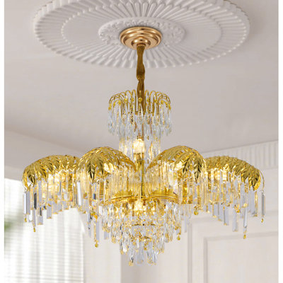 11 - Light Luxury Dimmable Chandelier With Crystal Accents