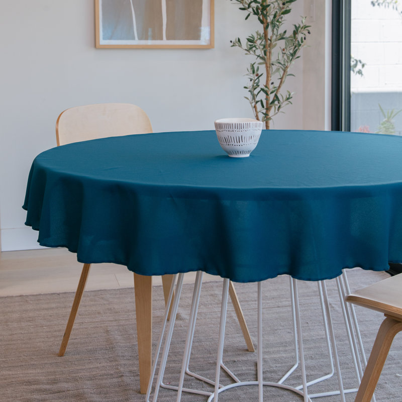 Fisher Solid Color Round Tablecloth, Dark Teal, 51" Round