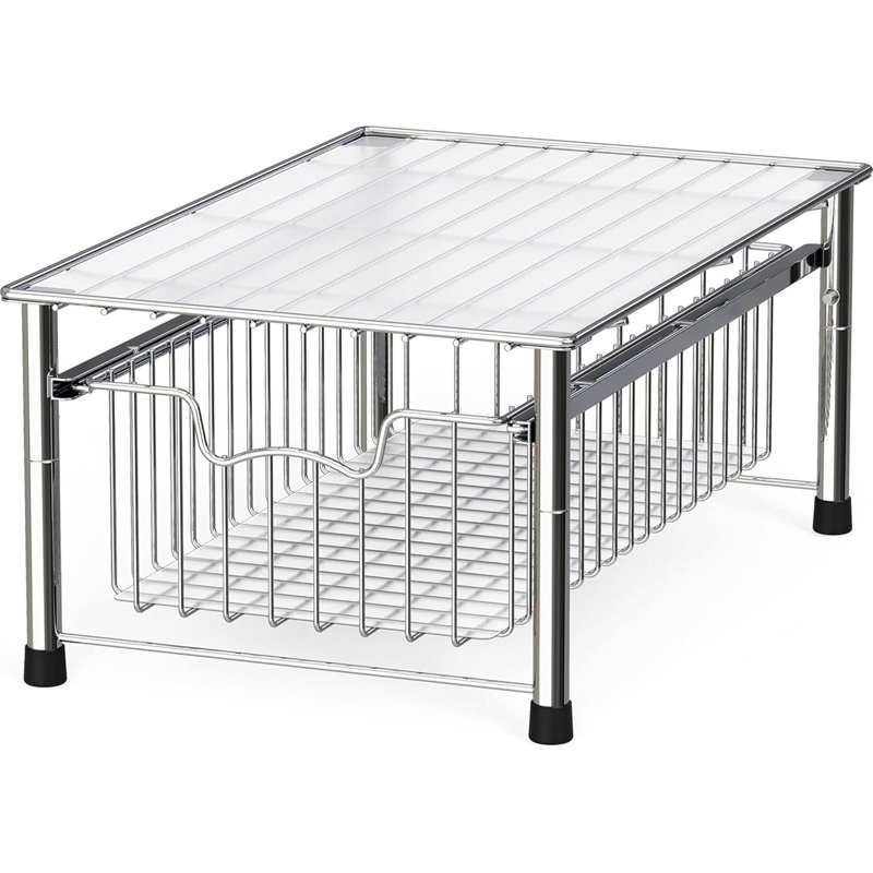 Stackable Basket Drawer, Chrome