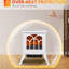 Foyer électrique 17 po, blanc, 750 W / 1500 W, bûches et flammes réalistes, poêle chauffant protégé contre la surchauffe, bûche et effet de flamme,