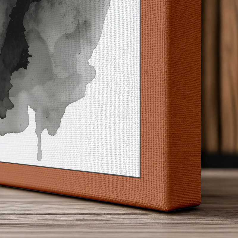 Quiet Northern Forest Scandinavian - Wrapped Canvas, 18x12 - 45.7 x 30.5 cm, Terracotta Border