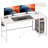 Computer Table, 152 Cm, Shelf With USB Sockets, Type-C Charging Port And Headphone Hook, White
