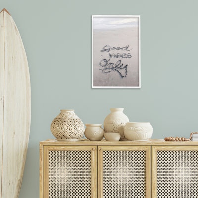 Good Vibes Only in Sand Grey Framed Giclee Art by Incado