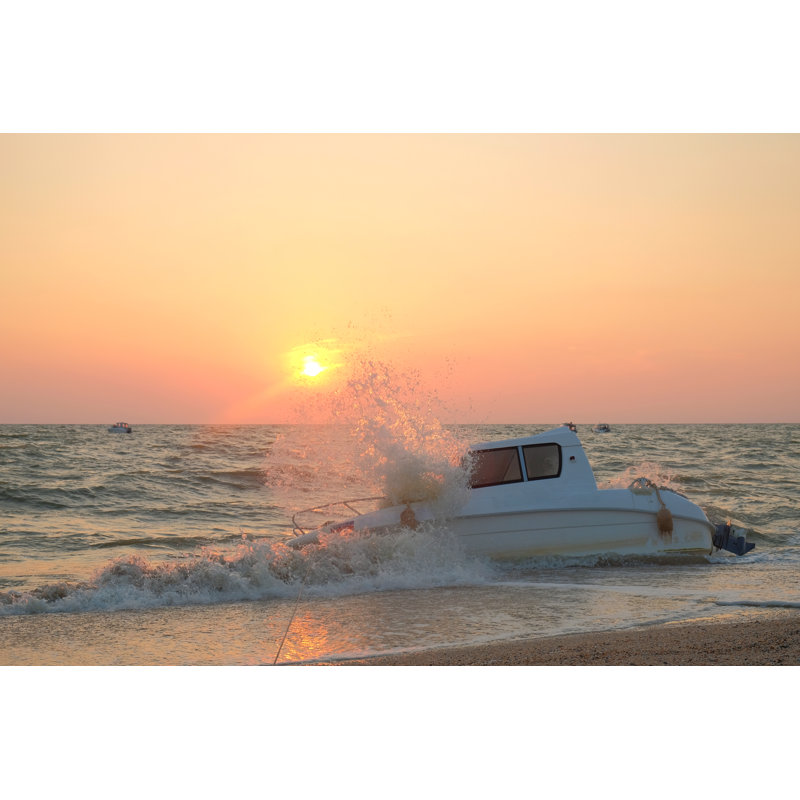 White Boat Drowned by Valery Ambartsumian - Wrapped Canvas Print, 81cm H x 122cm W