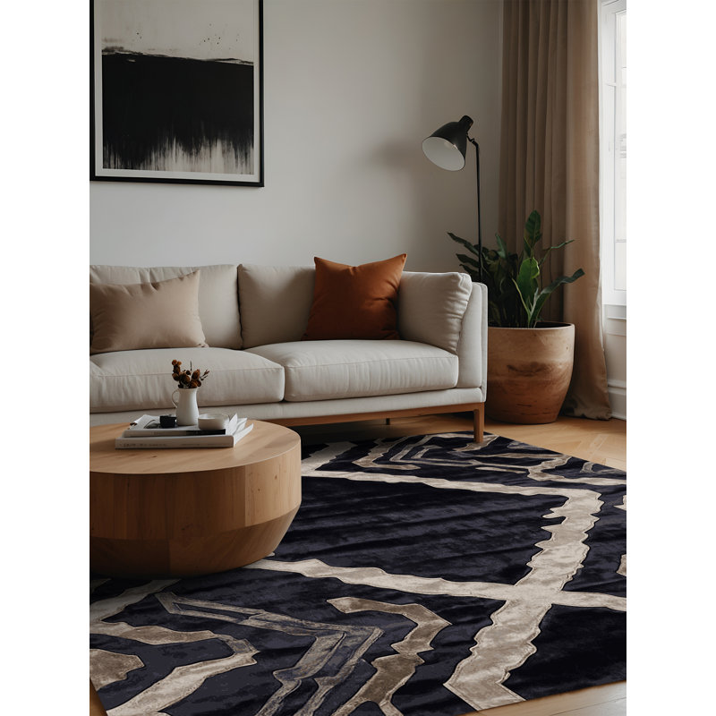 Machine Washable Gray Area Rug, Square 5'