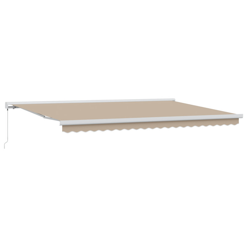 Longshore Tides Retractable Patio Awning, 500 cm W x 300 cm D, Beige