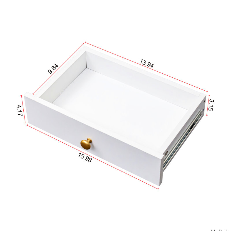 White Fold-out Desk With Storage Shelf And Drawer - Ideal For Home Office Decoration Convertible Cabinet Functional Use