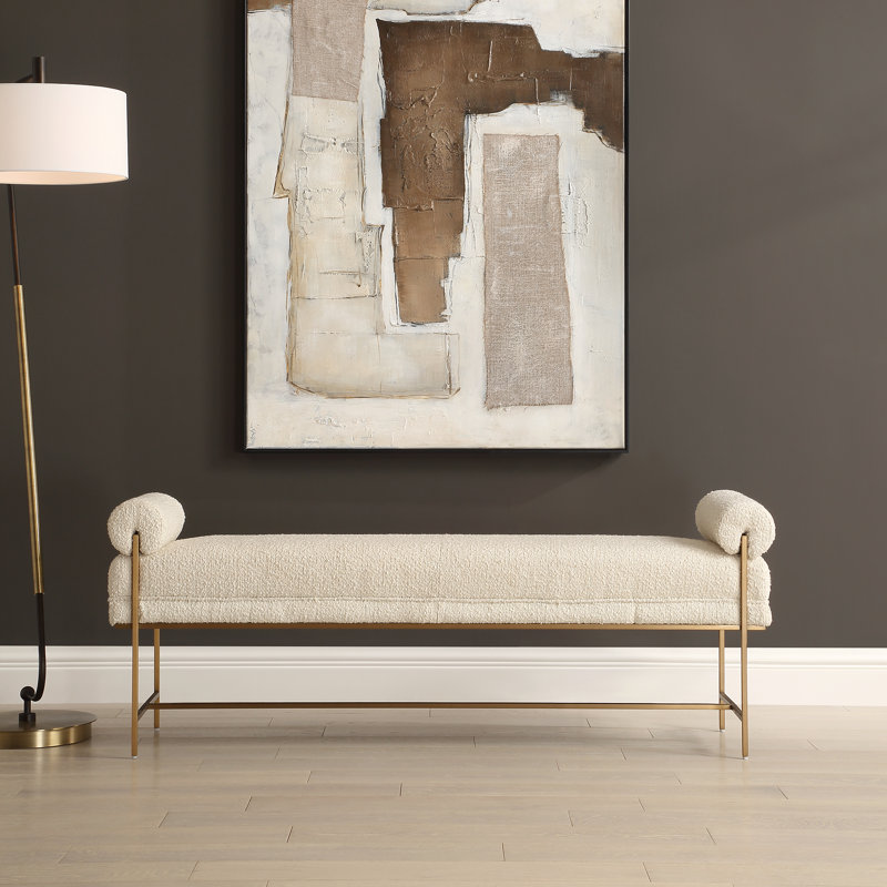 Uttermost Bolster Pearl White Bench