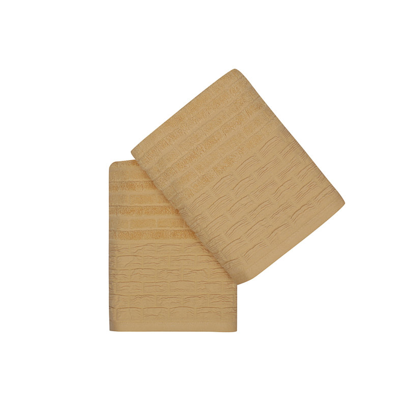 Ensemble de 2 essuie-mains 2 pièces 100% coton, Jaune