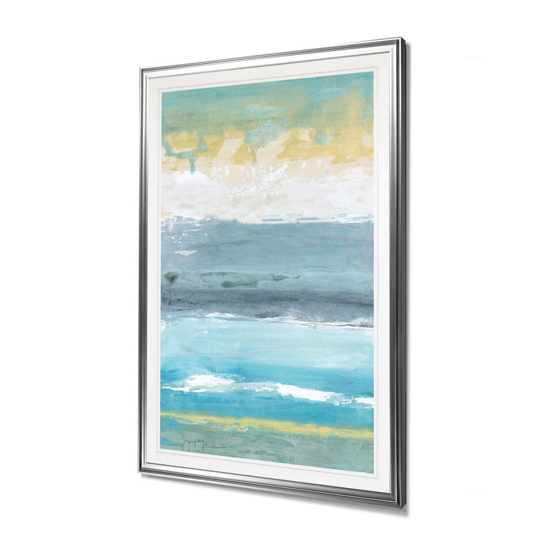 Beach Walk I Print, H 24 po x l 20 po x P 1,5 po, Cadre argenté