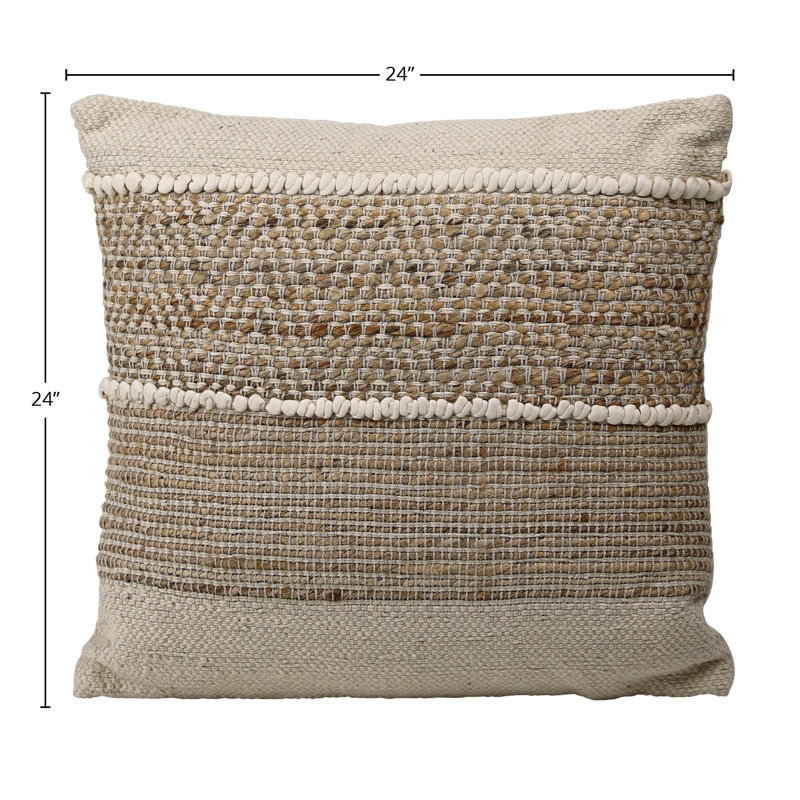 Housse et insert de coussin décoratif en laine blanche Blanche
