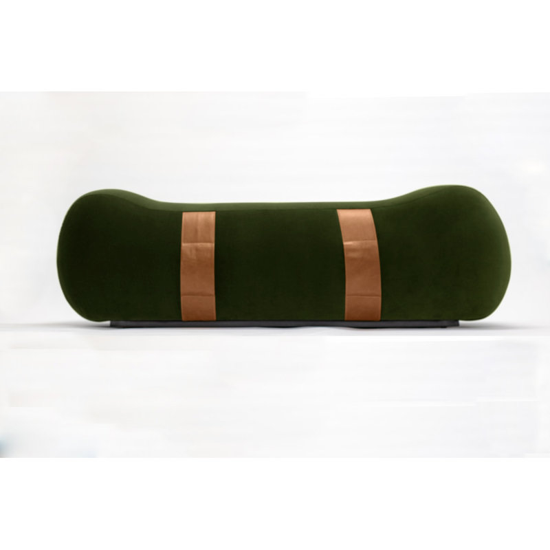 Milo Velvet Upholstered Bench, Evergreen/Chesterfield