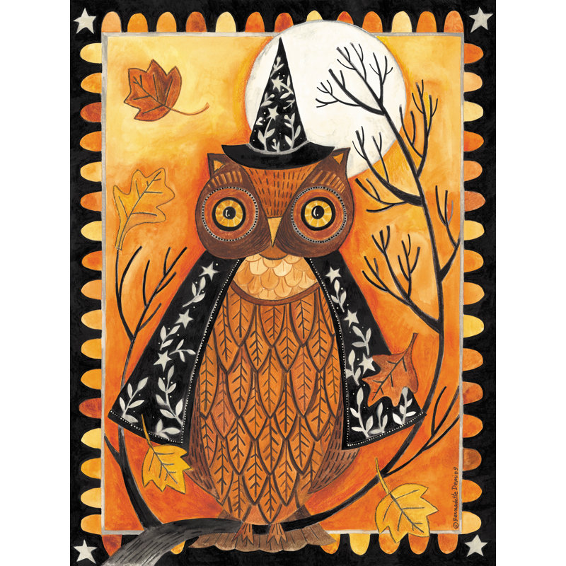 Ralisha Fall Witch Owl par Bernadette Deming, H 36 po x l 24 po