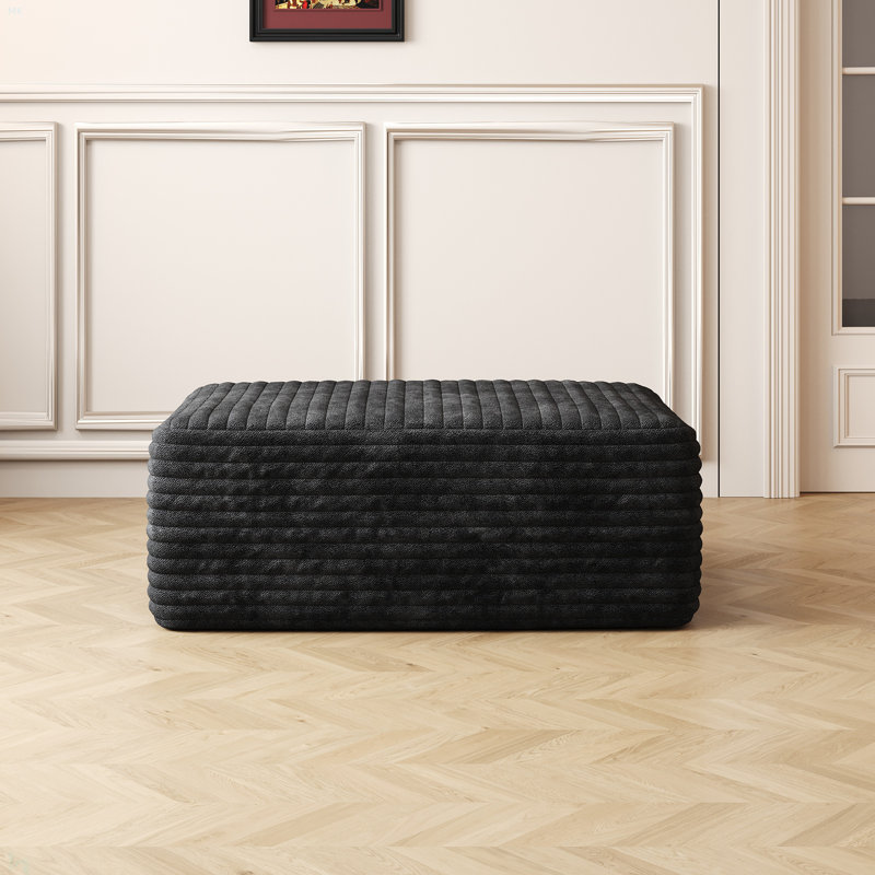 Sofa Ottoman ,No Assembly Required, Black