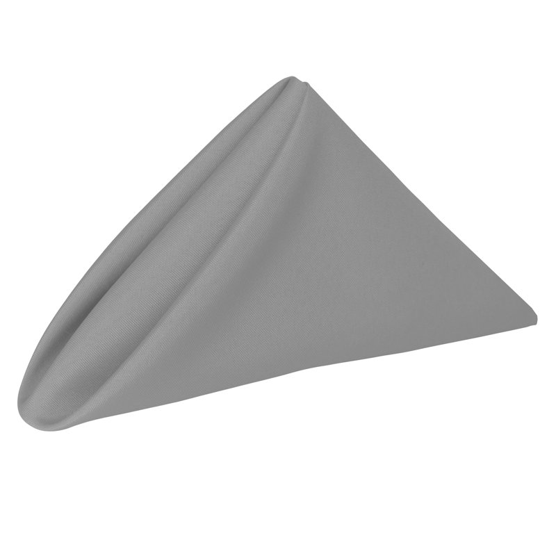 Polyester Square Napkin, Silver, 20" x 20"