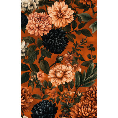 Papier peint floral d'automne «Dahlia»