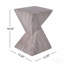 Table d'appoint d'extérieur moderne en béton de 47 cm de hauteur, table de bout de patio au design cannelé sculptural, table d'appoint minimaliste géométrique résistante aux intempéries pour jardin, balcon et piscine, marbre gris