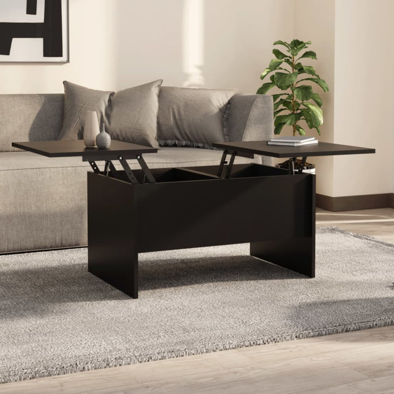 Husai Coffee Table 80x50x42,5 cm Engineered Wood, Black