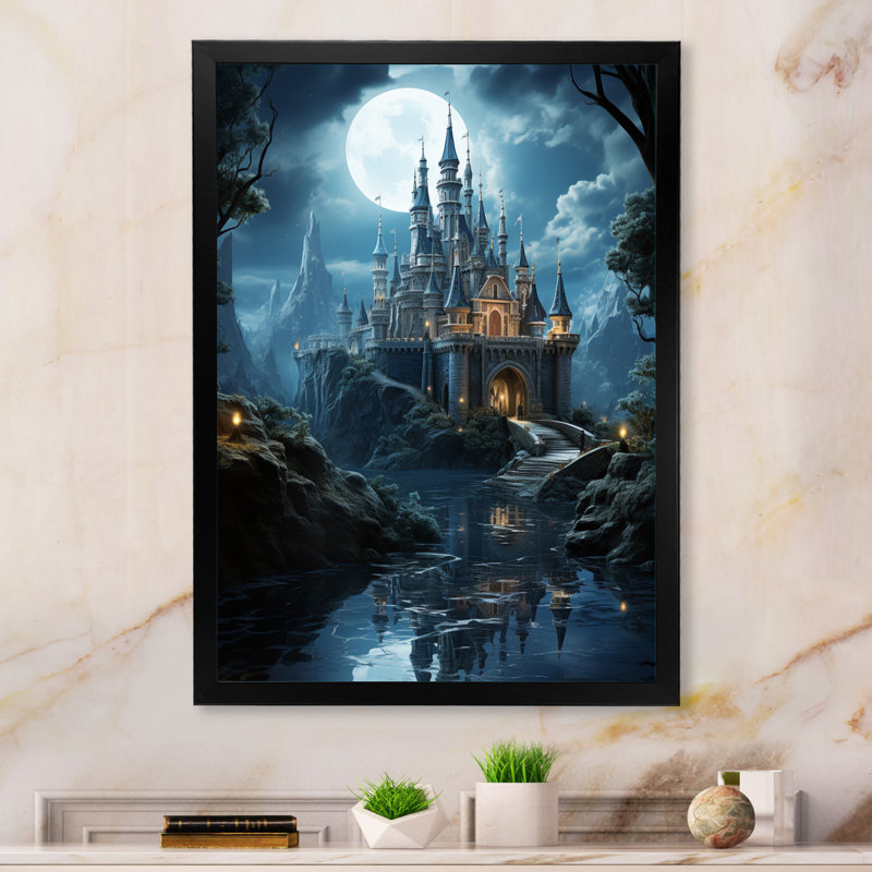 Krell Castles Enchanted Twilight I, reproduction d'art sur toile, Cadre photo noir, H 20 po x l 12 po x P 1 po