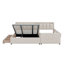 Grand lit pour grand-mère et enfant grand rembourré avec système de rangement hydraulique, tiroir, tablette, prises et ports USB Grandid-2048756231
