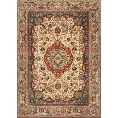 Tapis traditionnel brun / noir / rouge Stockseth