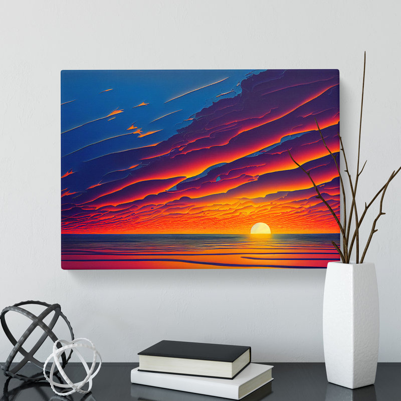 Otherworldly Sunset Seascape - Wrapped Canvas, 35cm H x 50cm W x 3cm D