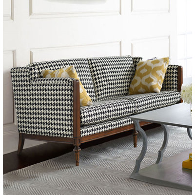 Simple Solid Wood Sofa Upholstered 75.6'' Sofa
